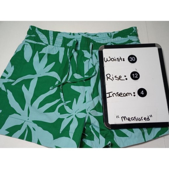 Free Assembly Hawaiian Print Drawstring Flat Front Mens Shorts Size Medium  New - Picture 3 of 4